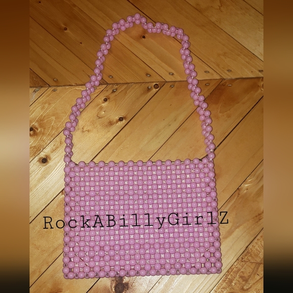 Vintage 1950's Pink Hand Beaded Purse Made by Lady Ellen in British Hong Kong - Picture 2 of 12